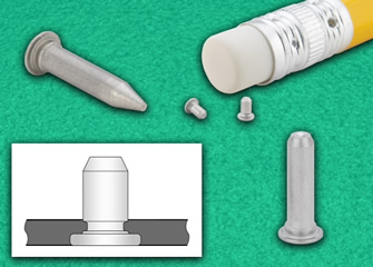 Different variations available of self-clinching pilot pins